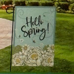Garden Hello Spring Decorative Garden Flag (12x8)